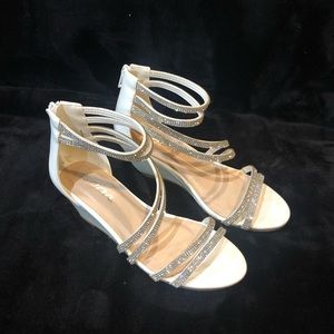 Soda wedge dress shoes with rhinestones